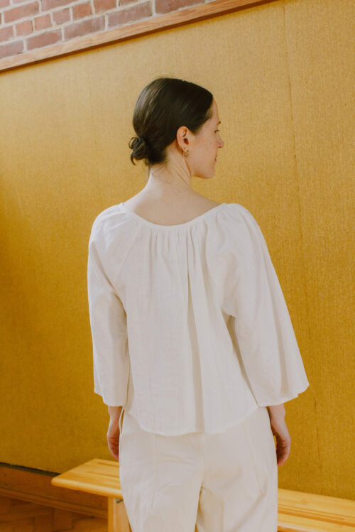 Helena harfst patchwork ramie blouse