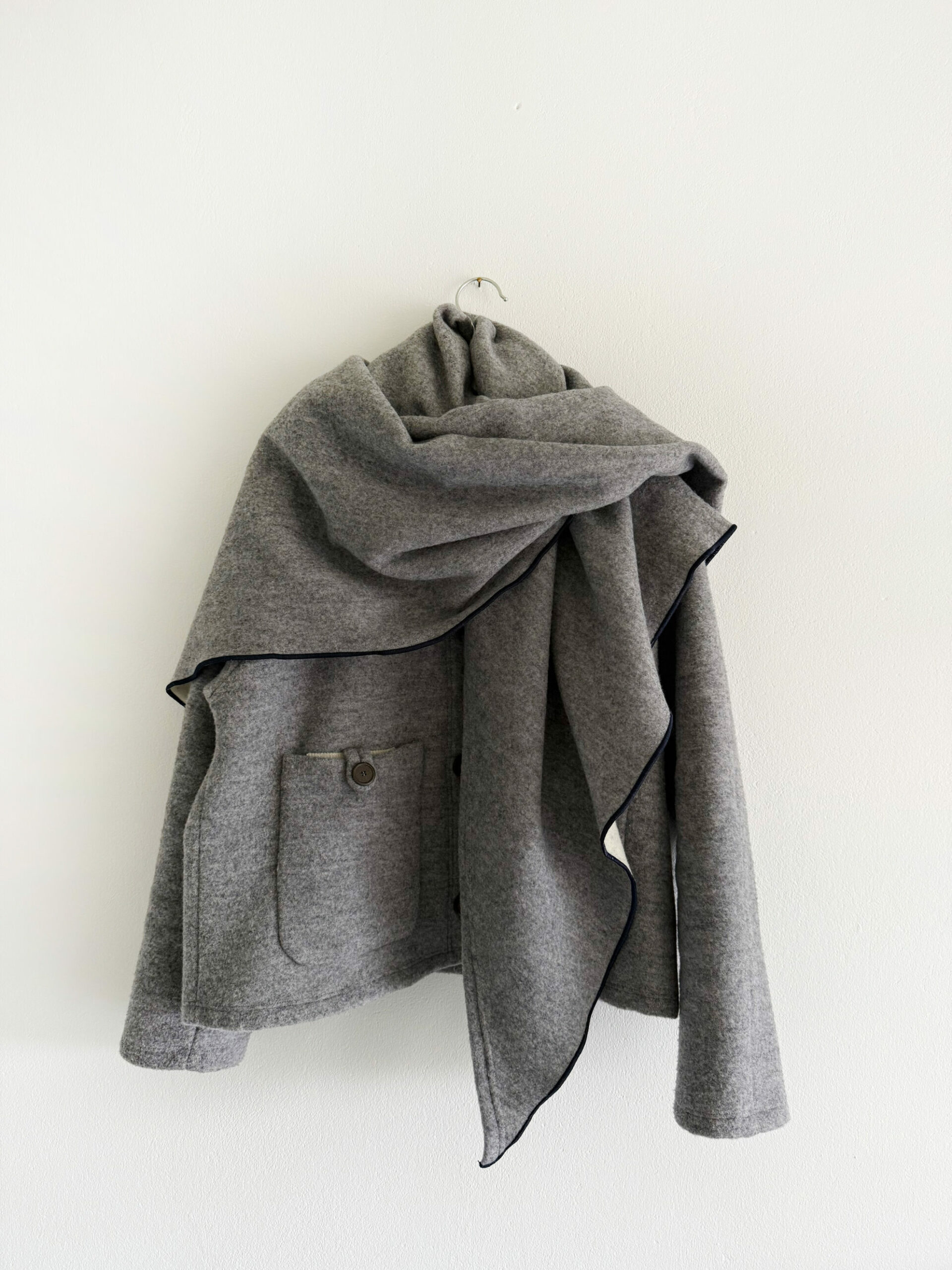 Heimattuch wolle+raglanjacke grau
