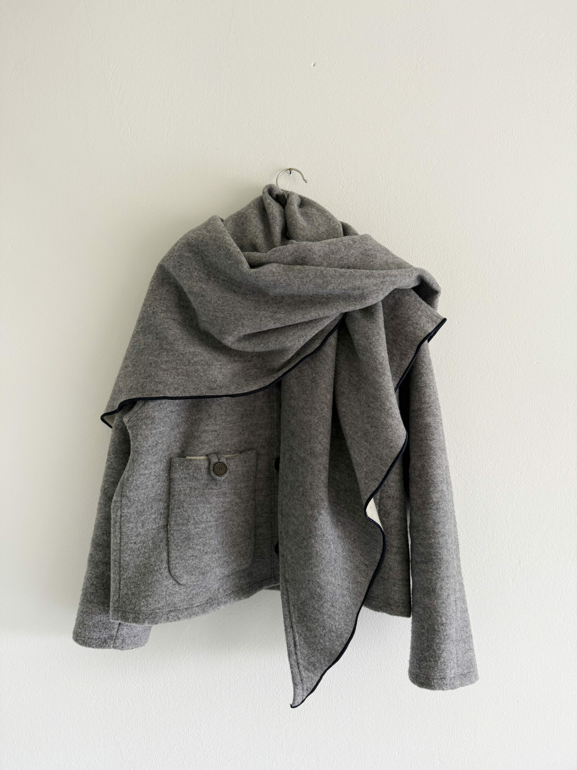 Heimattuch wolle+raglanjacke grau